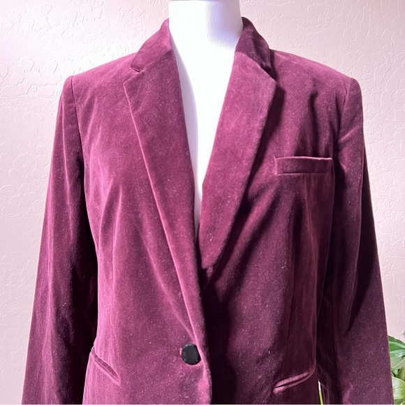 Ralph Lauren Burgundy Velvet Blazer US12 $265 - Picture 7 of 15
